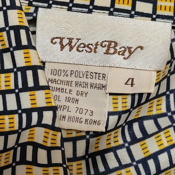 Yellow and Black Collared Blouse Size Small - Picture 3 of 4